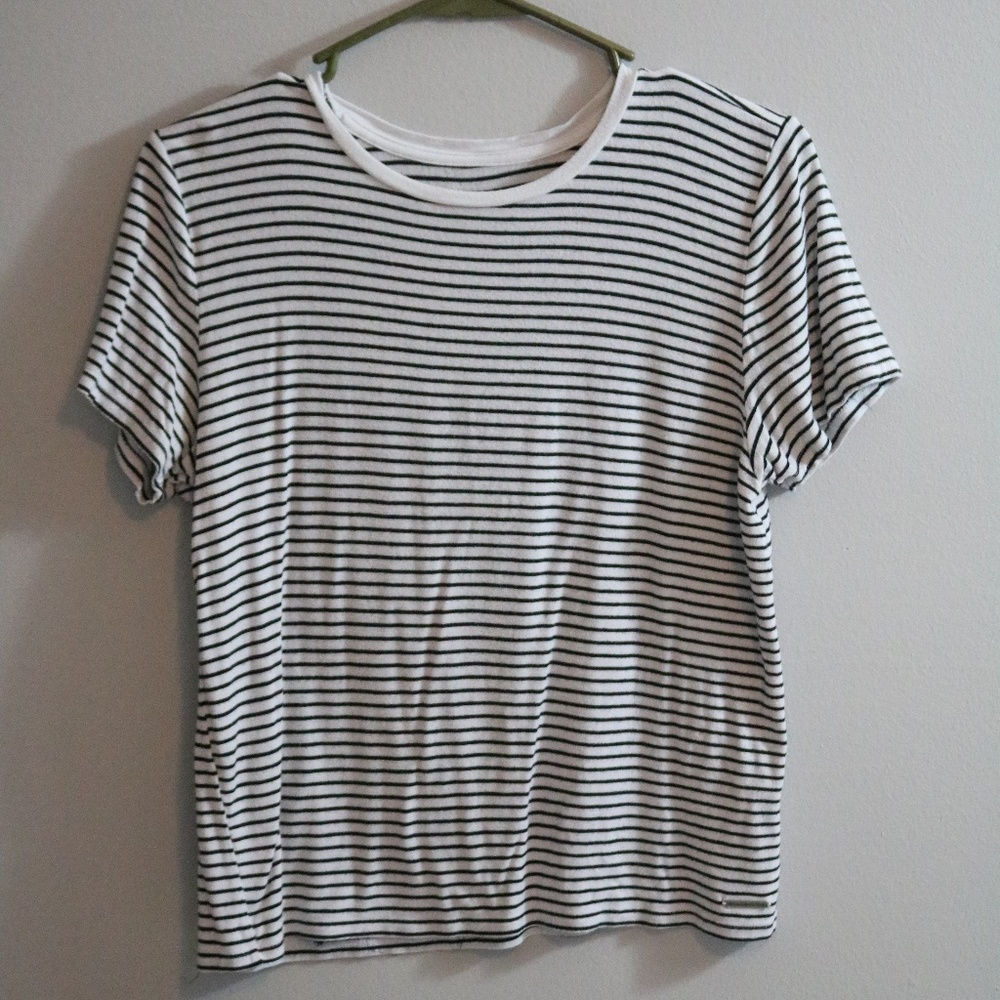Black and white Striped T